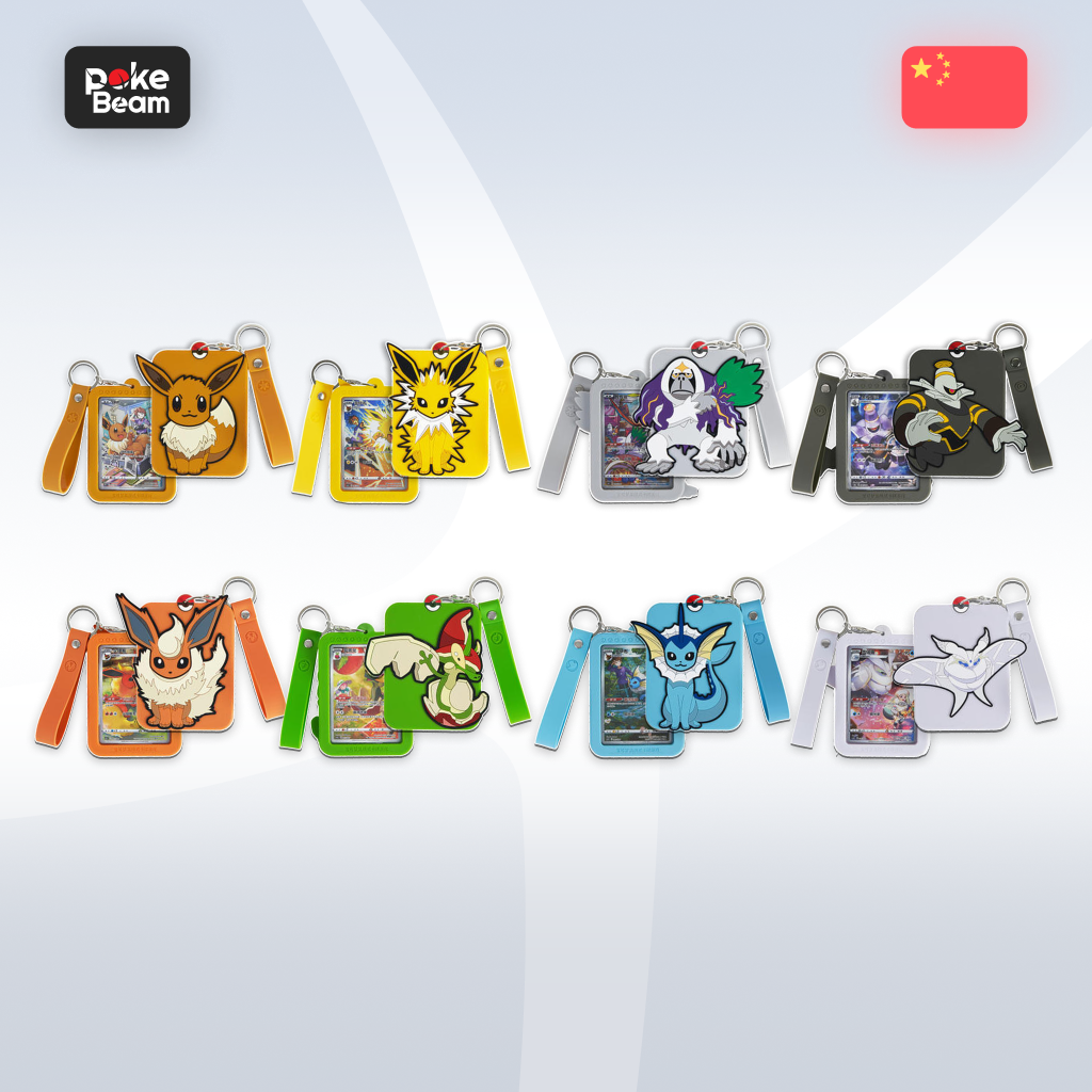 Pokémon TCG – Pokebeam: breloki i ramki na karty z zestawu Eevee Display Frame