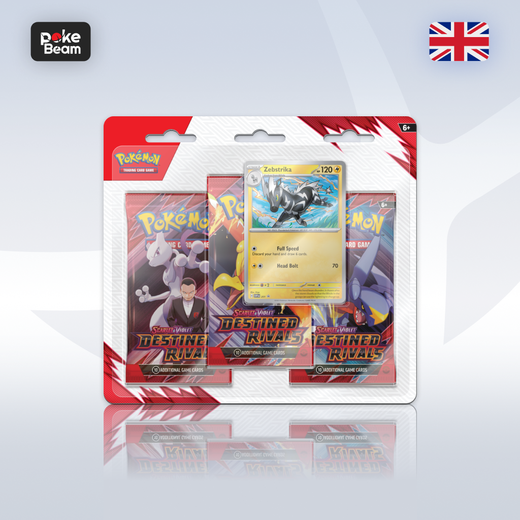 Pokémon TCG: Scarlet & Violet - Destined Rivals - 3-Pack Blister - Zebstrika/Kangaskhan Bundle